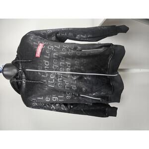 Legend Black Full-Zip Hoodie with Subtle Logo Print